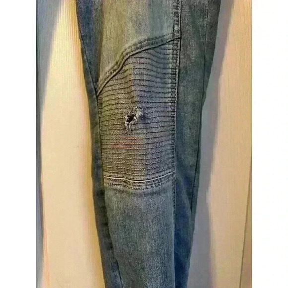 Candies Moto Skinny Jeans Size 11 Juniors Y2K Pink Moto Stripe Zip Ankle - Picture 3 of 8